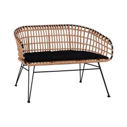 Παγκάκι Allegra HM5692 Black-Beige 124x57x77Υ εκ. Διθέσιος