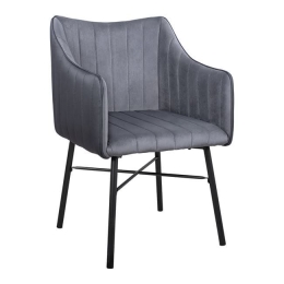 Πολυθρόνα Allysa HM8518.01 Dark Grey 57x58x88Υ εκ. Σετ 2τμχ Βελούδο, Μέταλλο