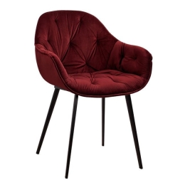 Πολυθρόνα Bethany Red HM8489.04 58Χ63Χ84Υ εκ. Βελούδο, Μέταλλο