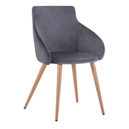 Πολυθρόνα Ivy Grey HM8546.01 55x55x80Υ εκ. Βελούδο, Μέταλλο