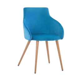 Πολυθρόνα Ivy Turkuaz HM8546.09 55x55x80Υ εκ. Σετ 2τμχ Βελούδο, Μέταλλο