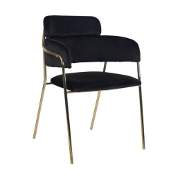 Πολυθρόνα Kelso HM8521.04 Black 55x53x80 εκ. Σετ 4τμχ Βελούδο, Μέταλλο