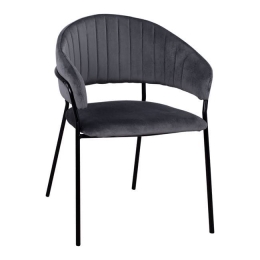 Πολυθρόνα Theodore HM8520.01 Grey 55x50x82Υ εκ. Σετ 2τμχ Βελούδο, Μέταλλο