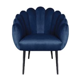 Πολυθρόνα Vivien HM8631.08 Blue 67x64x77Y εκ. Βελούδο, Μέταλλο