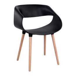 Πολυθρόνα Maggie HM8600.02 Black 59x53x80Υ εκ. Σετ 2τμχ Ξύλο,Πολυπροπυλένιο
