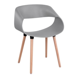 Πολυθρόνα Maggie HM8600.10 Grey 59x53x80Υ εκ. Σετ 2τμχ Ξύλο,Πολυπροπυλένιο