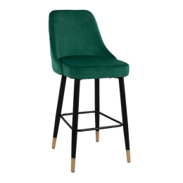 Σκαμπό Bar Paige HM8519.03 Dark Green 51Χ57Χ110Υ εκ. Σετ 2τμχ Βελούδο, Μέταλλο