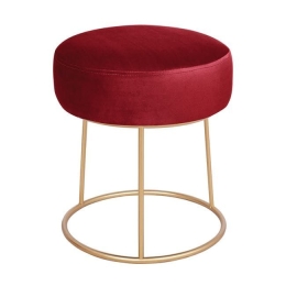 Σκαμπό Karlo Red HM8411.06 Φ36X38Υ εκ. Βελούδο, Μέταλλο