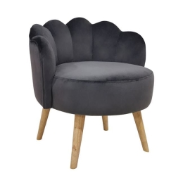 Σκαμπό Elise HM8628.01 Grey 55x53x61Υ εκ. Βελούδο, Ξύλο