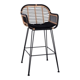 Σκαμπό Allegra HM5690 Black-Beige 55x60x109Υ εκ.