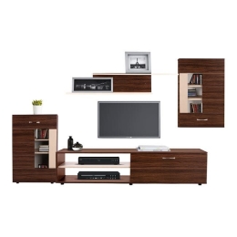 Σύνθεση-Βιτρίνα-Ντουλάπι Τηλεόρασης Amalfi Wallnut-Beige HM11102.03 Μελαμίνη