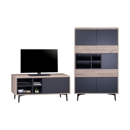 Σύνθεση Τηλεόρασης Margarit HM11249 Natural-Grey 175x39x130Υ εκ.