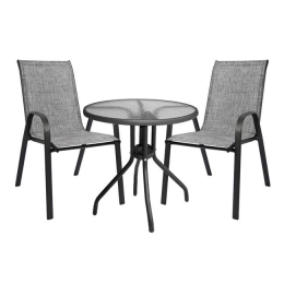 Τραπεζαρία Σετ 3Τμχ Leon Grey HM5184.01 2 Θέσεων