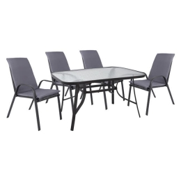 Τραπεζαρία Σετ 5Τμχ 120X70 HM10567.01 Grey 4 Θέσεων