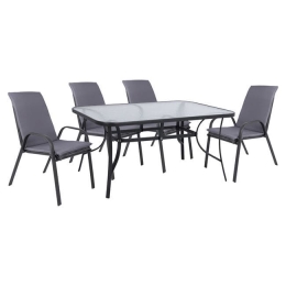 Τραπεζαρία Σετ 5Τμχ 150X90 HM10570.01 Grey 4 Θέσεων