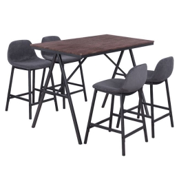 Τραπεζαρίας Σετ 5Τμχ Dark Grey HM8578 4 Θέσεων