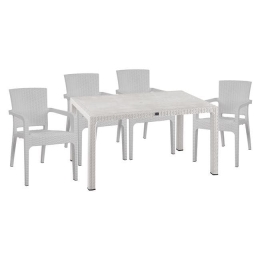 Τραπεζαρίας Σετ 5Τμχ White HM10574.04 4 Θέσεων