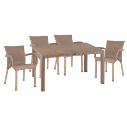 Τραπεζαρίας Σετ 5Τμχ Cappuccino HM10575.02 4 Θέσεων