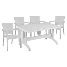 Τραπεζαρίας Σετ 5Τμχ White HM10576.04 4 Θέσεων