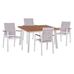 Τραπεζαρίας Σετ 5Τμχ White HM10458.01 4 Θέσεων