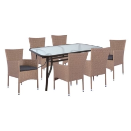 Τραπεζαρίας Σετ 7Τμχ Brown-Mocca HM10587.02 6 Θέσεων