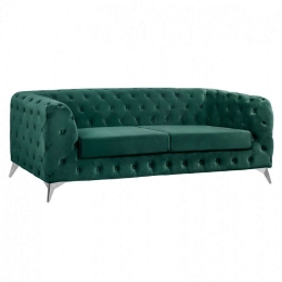 Καναπές Τριθέσιος Albert T. Chesterfield HM3128.03 224x90x72cm Forest Green Βελούδο