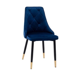 Καρέκλα Fannie HM8701.08 49x53x88Υcm Blue Σετ 2τμχ Βελούδο, Μέταλλο