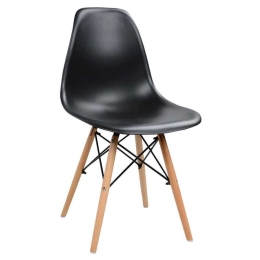Καρέκλα Με κάθισμα Twist PP HM8460.02 46x50x82cm Black Σετ 4τμχ Ξύλο,Πολυπροπυλένιο