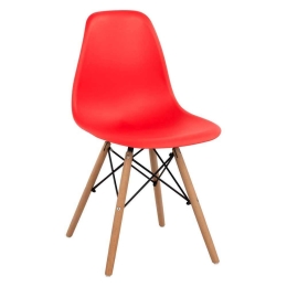 Καρέκλα Με κάθισμα Twist PP HM8460.04 46x50x82cm Red Σετ 4τμχ Ξύλο,Πολυπροπυλένιο