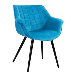 Πολυθρόνα Benjamin HM8682.09 69x68x78cm Turquoise Σετ 2τμχ Βελούδο, Μέταλλο