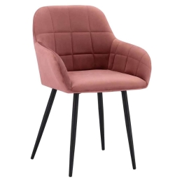 Πολυθρόνα Chloe HM8724.02 57X61X84 Dusty Pink Σετ 2τμχ Μέταλλο,Ύφασμα