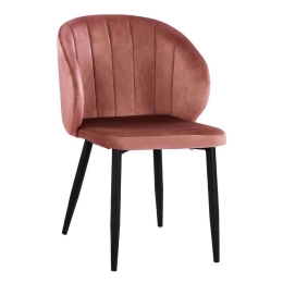 Πολυθρόνα Duane HM8700.02 52x55x80Ycm Dusty Pink Σετ 2τμχ Βελούδο, Μέταλλο