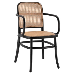 Πολυθρόνα HM8748 56x56x90 cm Black Rattan,Ξύλο