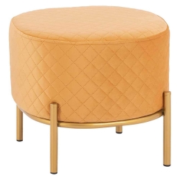 Σκαμπό Sinta HM8638.09 42x42x38Υcm Gold Μέταλλο,Ύφασμα