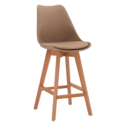 Σκαμπό Μπαρ Vegas HM8000.45 48x58x105Υcm Cappuccino Σετ 4τμχ Ξύλο,Πολυπροπυλένιο,Τεχνόδερμα