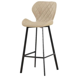 Σκαμπό Martin 43.1359 46,5Χ48,5Χ73/79/105cm Beige Μέταλλο,Ύφασμα