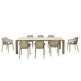 Τραπεζαρία Σετ 9Τμχ Vegas/Air XL 20.9990 100X260/300cm Dove Grey Siesta 8 Θέσεων