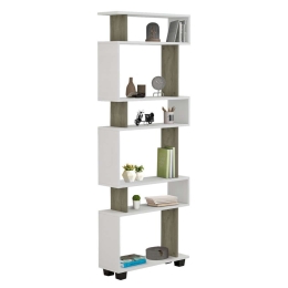 Βιβλιοθήκη Owlolive HM8923.11 60x19,5x165cm Grey-White Μελαμίνη