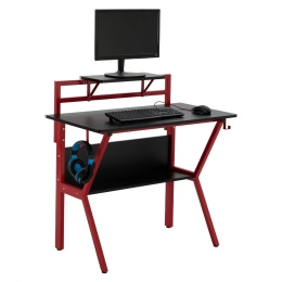 Γραφείο Gaming Black Με Red Με Μεταλλικό Σκελετό ΗΜ8773 102x51x94cm