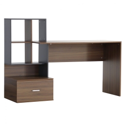 Γραφείο Με Βιβλιοθήκη HM8993.01 149x48x105cm Walnut-Grey