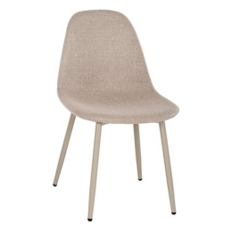 Καρέκλα Leonardo HM00100.07 (Σετ 4τμχ) 45Χ47Χ87cm Beige Μέταλλο,Ύφασμα