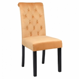 Καρέκλα Roxie HM8919.09 (Σετ 2τμχ) 46,5x61,5x100cm Gold Ξύλο,Ύφασμα