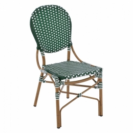 Καρέκλα Bamboo Look HM5792.01 47x55x98cm Green-White