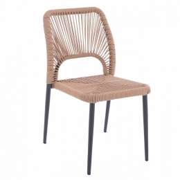 Καρέκλα Αλουμινίου Με Σχοινί HM5770.02 45x63x82cm Grey-Beige