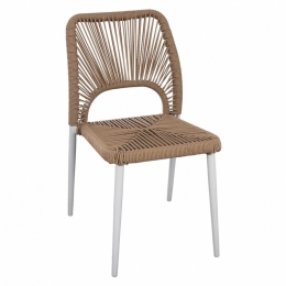 Καρέκλα Αλουμινίου Με Σχοινί HM5770.01 45x63x82cm White-Beige