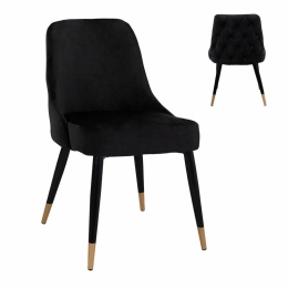 Καρέκλα Serenity HM8527.04 52x61x83cm (Σετ 2τμχ) Black Μέταλλο,Ύφασμα