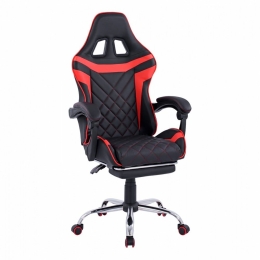 Καρέκλα Γραφείου Gaming Skyler HM1157.01 Με Ανακλινόμενη Πλάτη Και Υποπόδιο Black-Red