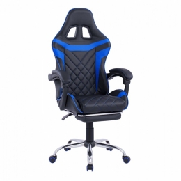 Καρέκλα Γραφείου Gaming Skyler HM1157.08 Με Ανακλινόμενη Πλάτη Και Υποπόδιο Black-Blue