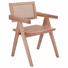 Καρέκλα Ξύλινη Blaire HM8916.01 Με Μπράτσα 52x50x80cm Natural Ξύλο