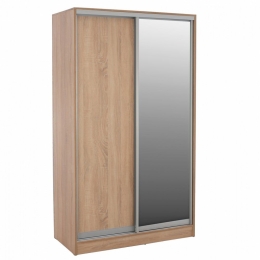 Ντουλάπα Adler HM2460.01 Δίφυλλη Συρόμενη Με Καθρέπτη 120x60x220cm Sonama Δίφυλλη